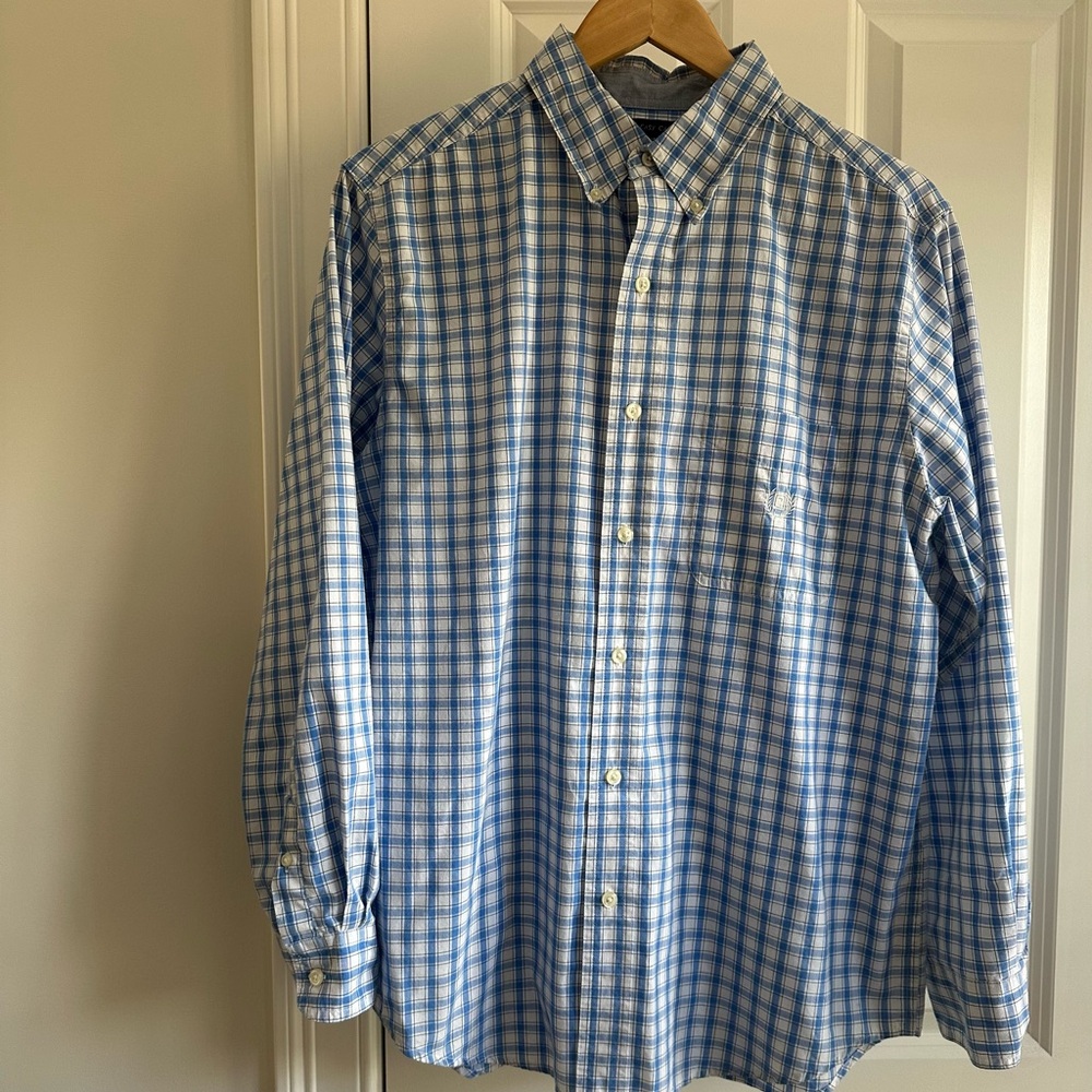 Chaps Light Blue Plaid Men's Shirt